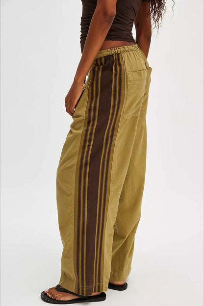 Side Stripe Airy Wide Leg Sweat Pants