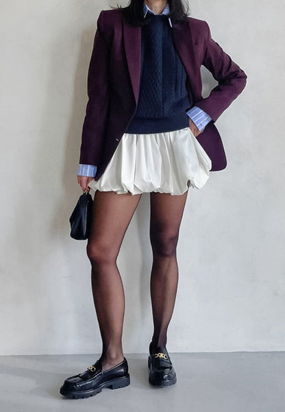 Cotton A-line High Waist Versatile Mini Skirt