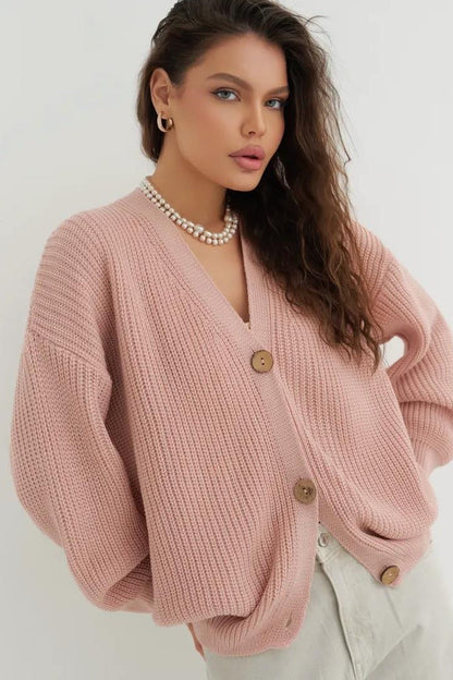 Relaxed Fit Color Cardigan