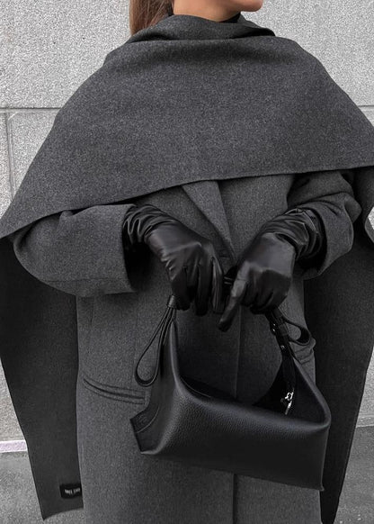 Asymmetric Cloak-style Long Overcoat