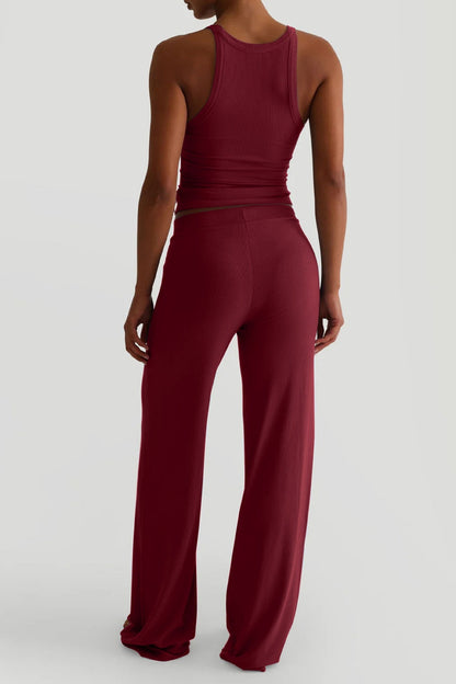 Sporty Tank Top Palazzo Pants Set