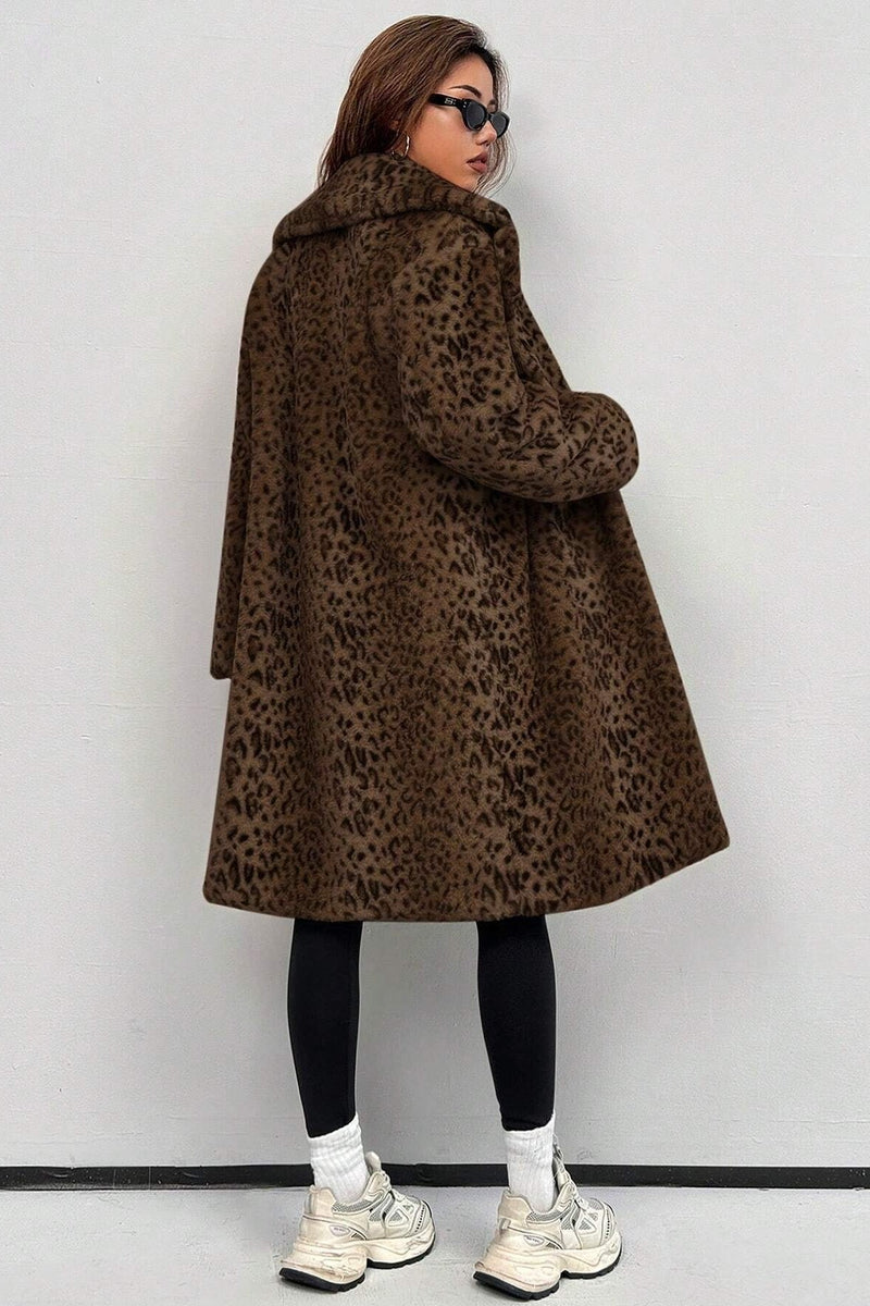 Plush Faux Fur Mid-length Overcoat