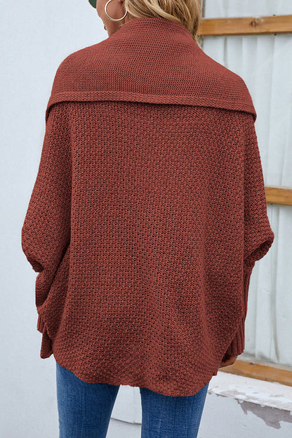 Color Dolman Sleeve Knitted Cardigan