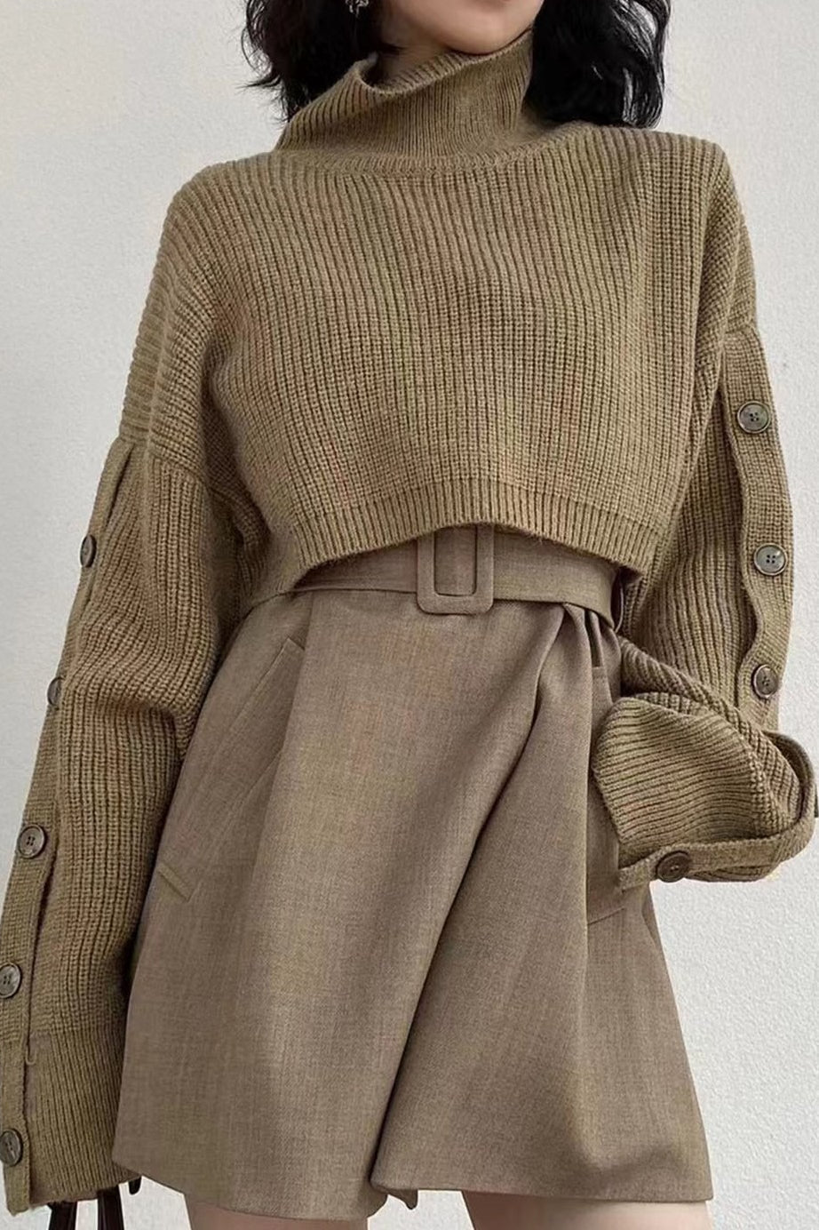 Turtleneck Crop Knit Sweater