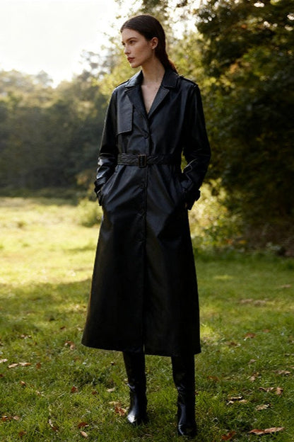 Style Single Breast Belted Overcoat