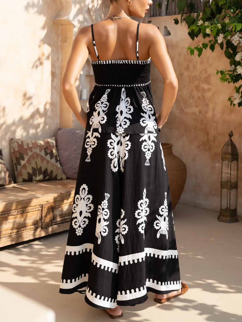 Exquisite Style Contrasting Loose Wide-leg Pants