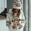 Women's Cute Winter Catart Knitted Warm Sweater