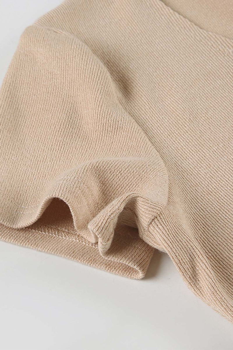 Deep V-neck Buttoned Sweater Dress
