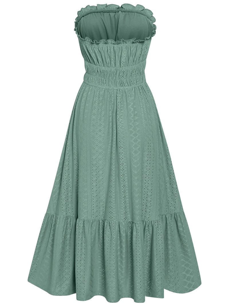 The New You Strapless Lace Midi Dress - Sage