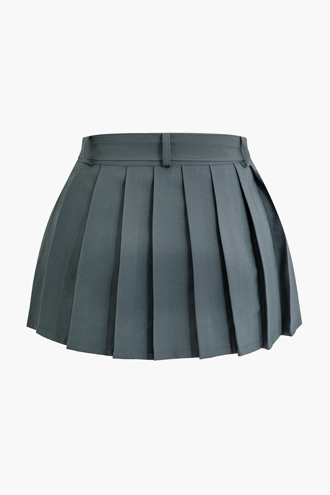 Color Y2k Buckle Layer Pleated Mini Skirt