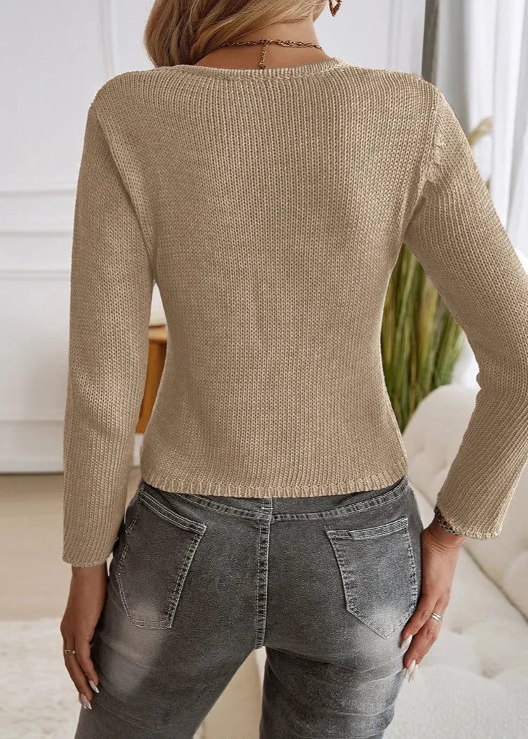 Hollow Knit Long Sleeve Cardigan