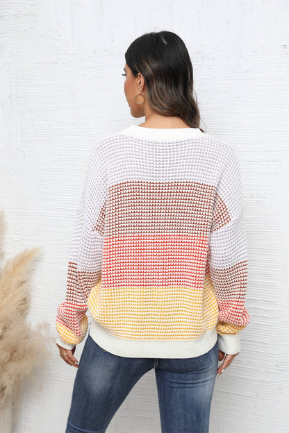 Dont Mind Me Striped Knit Sweater - Cream
