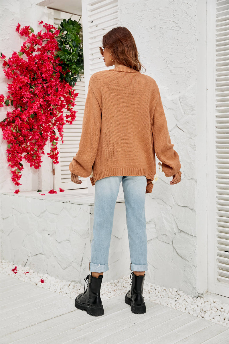 Fall in Daisy Oversized Knit Cardigan