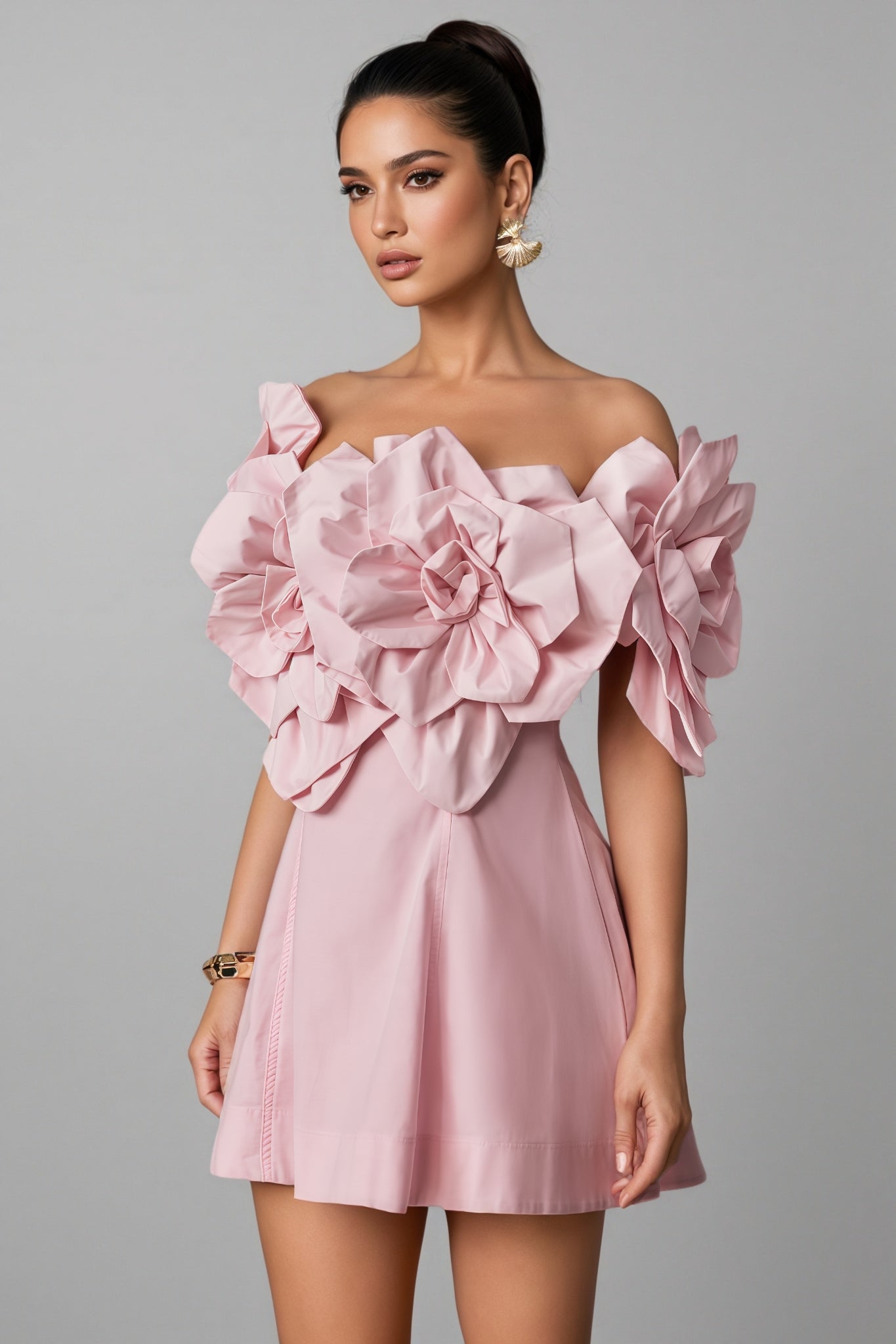 Huta Oversized Applique Mini Dress
