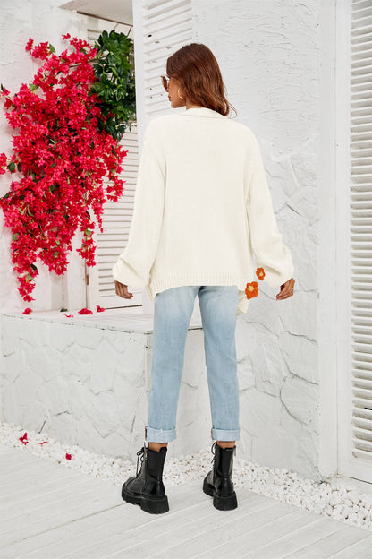 Fall in Daisy Oversized Knit Cardigan