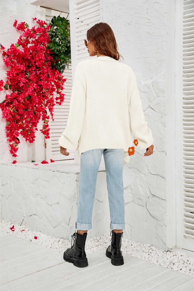 Fall in Daisy Oversized Knit Cardigan
