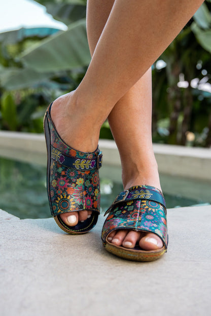 Soffia | Elsinore Printed Leather Sandal