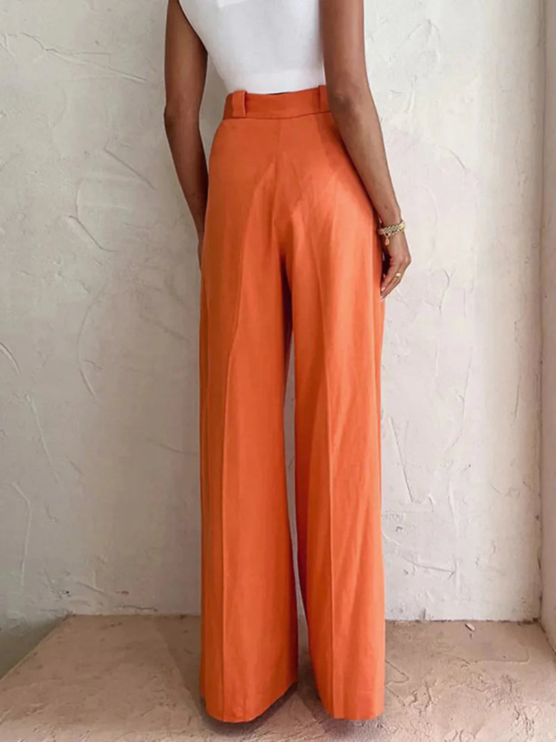 Vitamin-c High Waist Wide Leg Pants