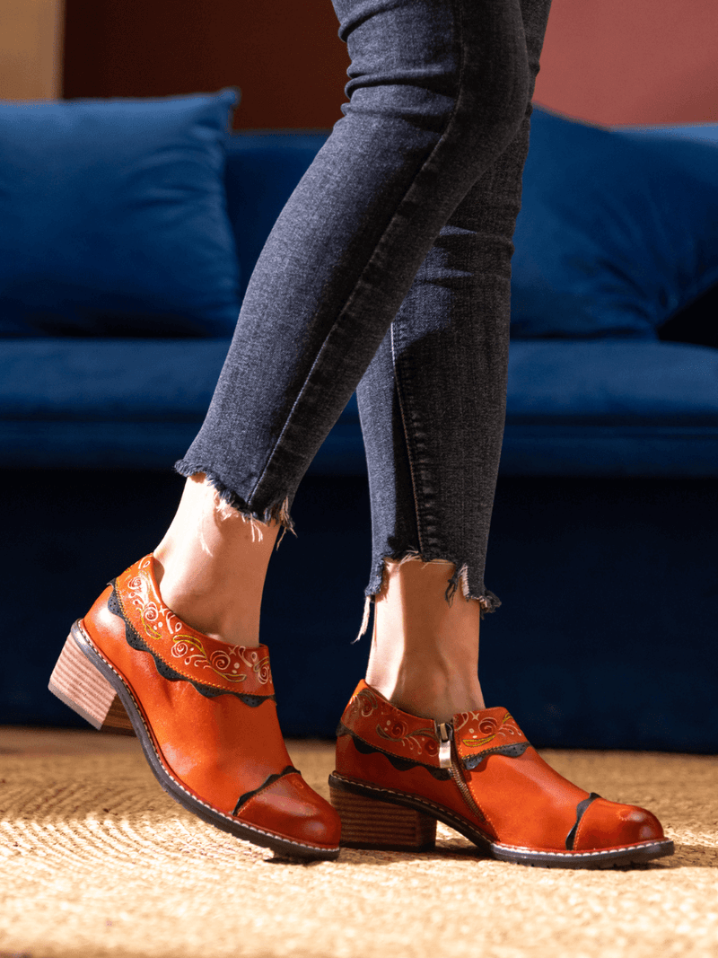 Soffia | Lumi Ankle Washed Leather Pump