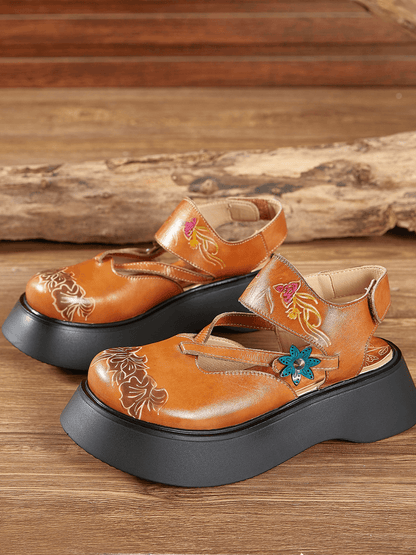 Soffia | Yellow Cut-put Strap Leather Sandal