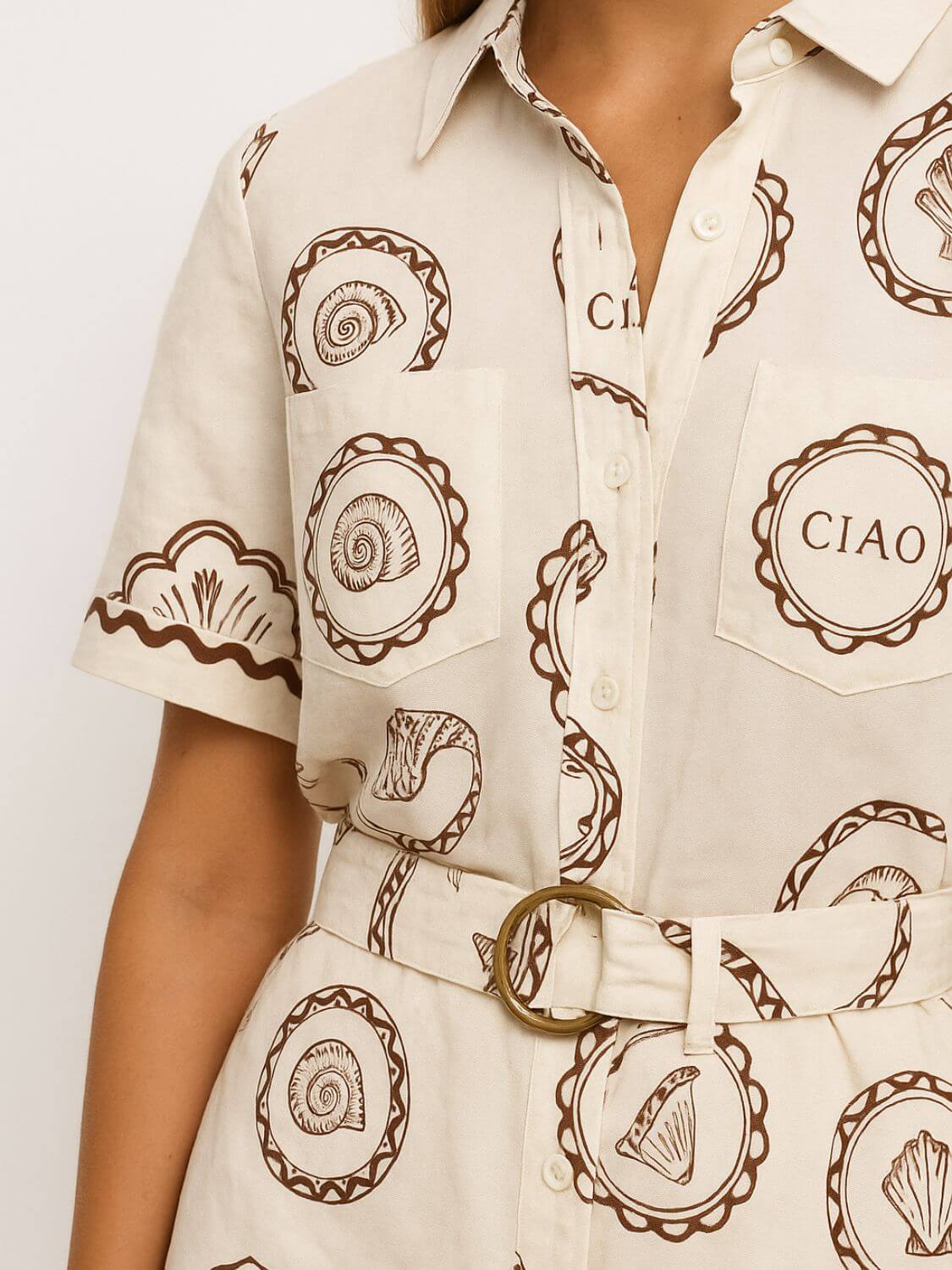 Shell Ciao Front Shirt Romper