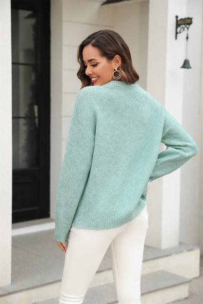 Clever One Knit Pullover Sweater - Mint