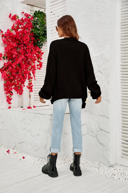 Fall in Daisy Oversized Knit Cardigan