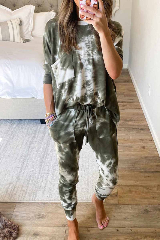 Dark Tie Dye Comfortable Set Two Pieces