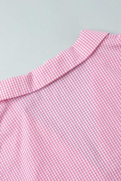 Plaid Blouse Cotton Two-piece Outfit