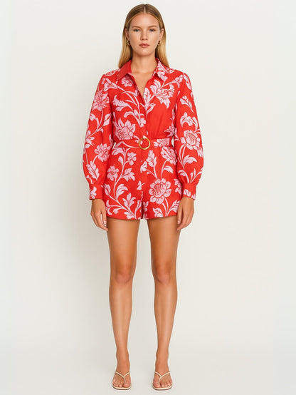 Florentine Belt Waist Romper