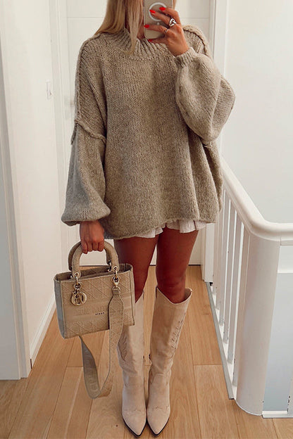 Moxidress Drop Shoulder Plain Pullover Sweater