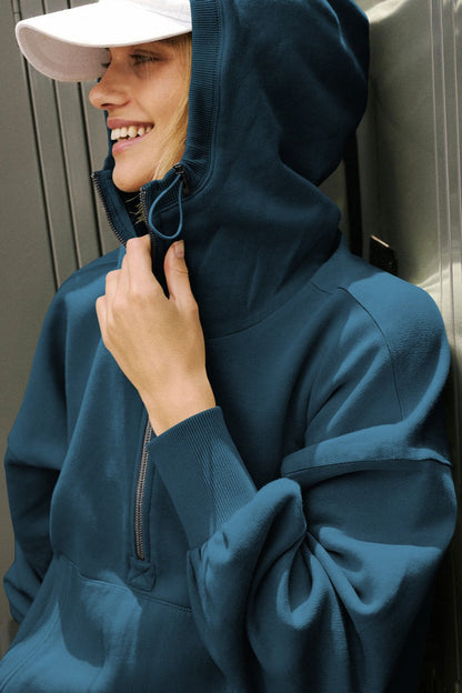 Athletic Cropped Zipper Sweatshirt