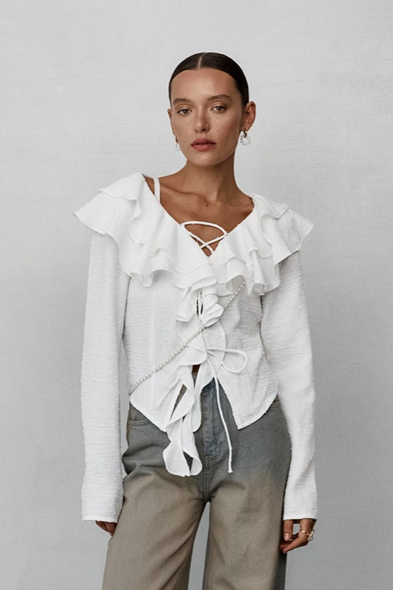 Long Sleeve Crepe Blouse