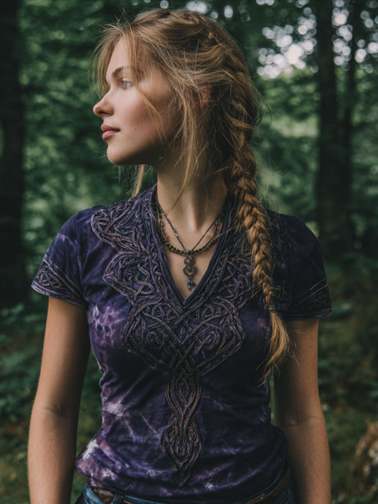 Women's Viking V-neck Short-sleeved Shirt elevenforest