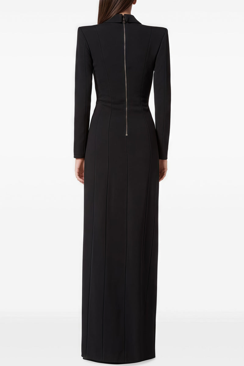 Vennan Crystal Embellished V-neck Maxi Dress