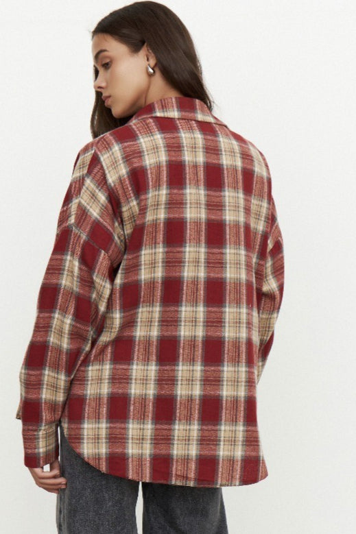 Plaid Relaxed Fit Blouse