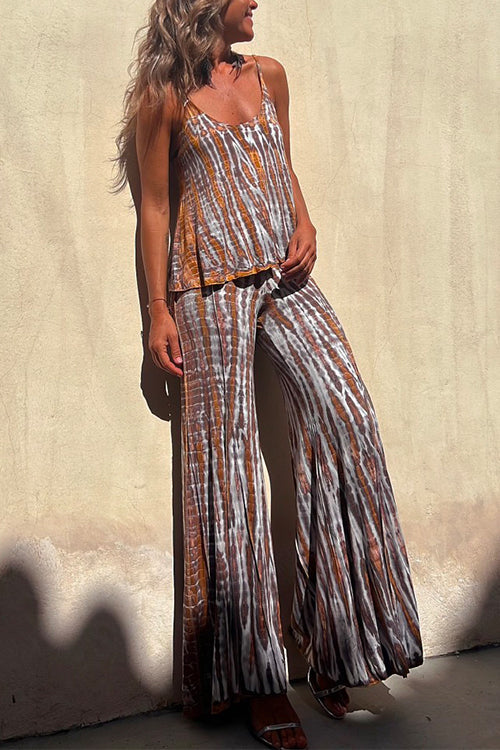 Tie Dye Cami Top and Bell Bottoms Pants Set