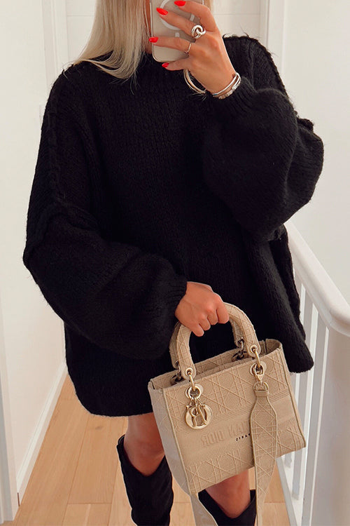 Drop Shoulder Plain Pullover Sweater