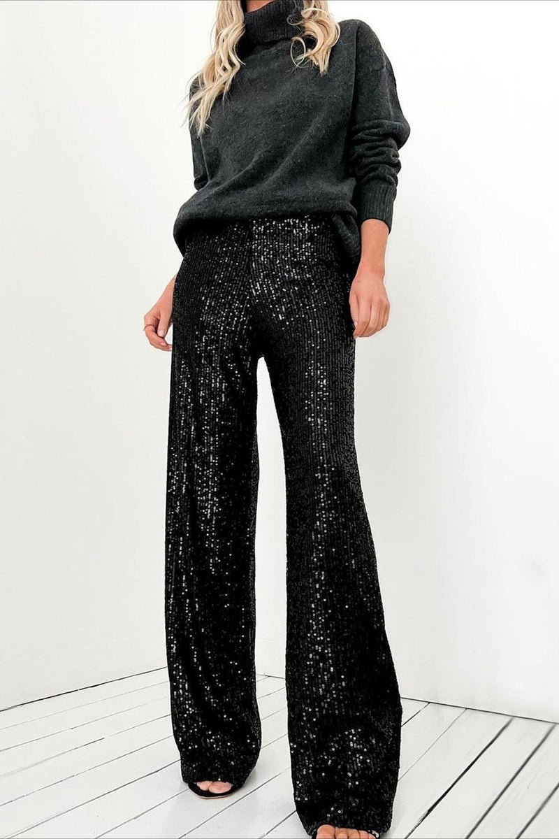 Sequin Straight Leg Pants