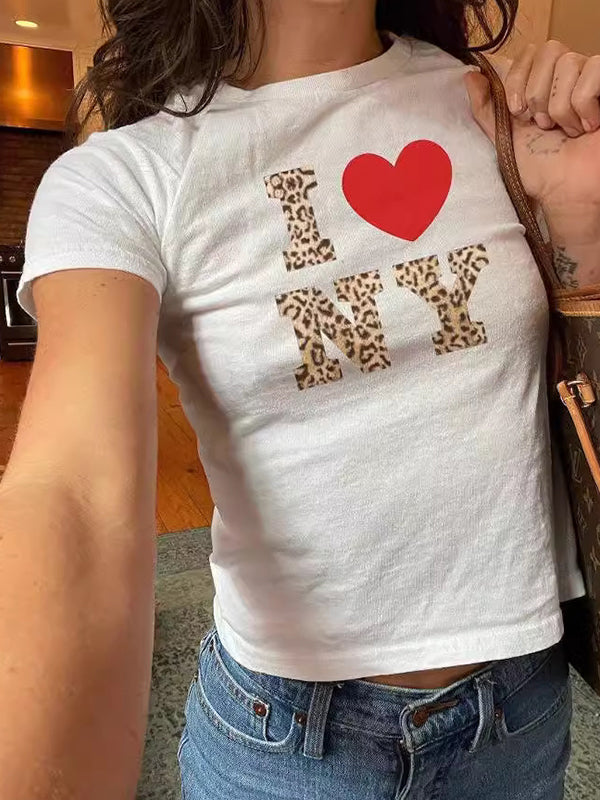 Contrast American Lettering Short Sleeve T-shirt