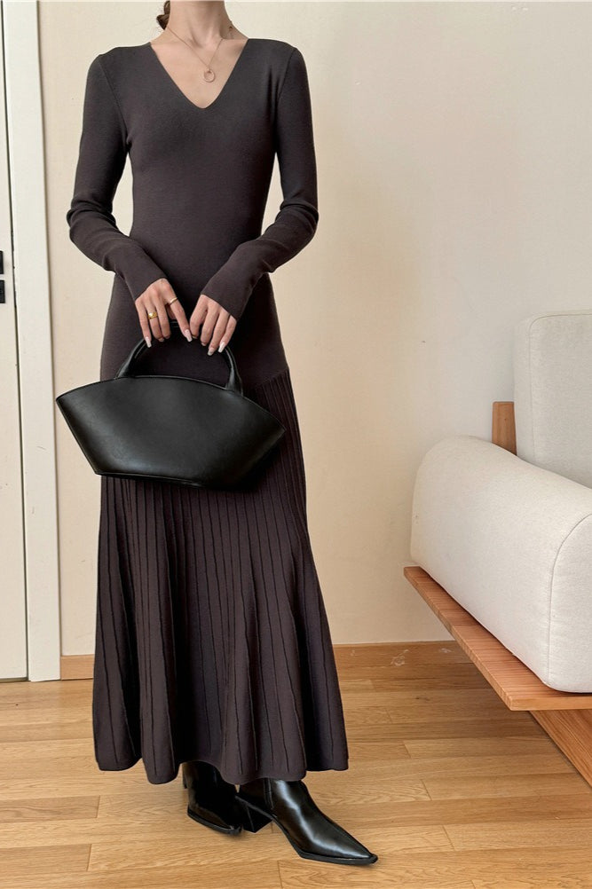 Knit Fitted Mermaid Hem Maxi Dress
