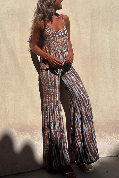 Tie Dye Cami Top and Bell Bottoms Pants Set