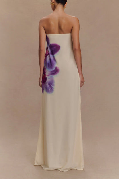 Moxidress Strapless Print Maxi Dress
