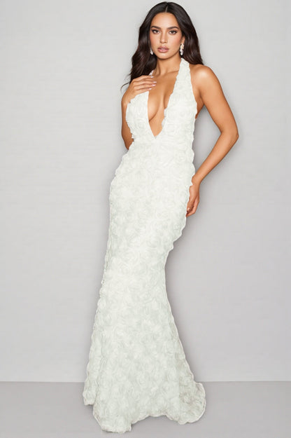 Dorirs Deep V 3d Maxi Dress