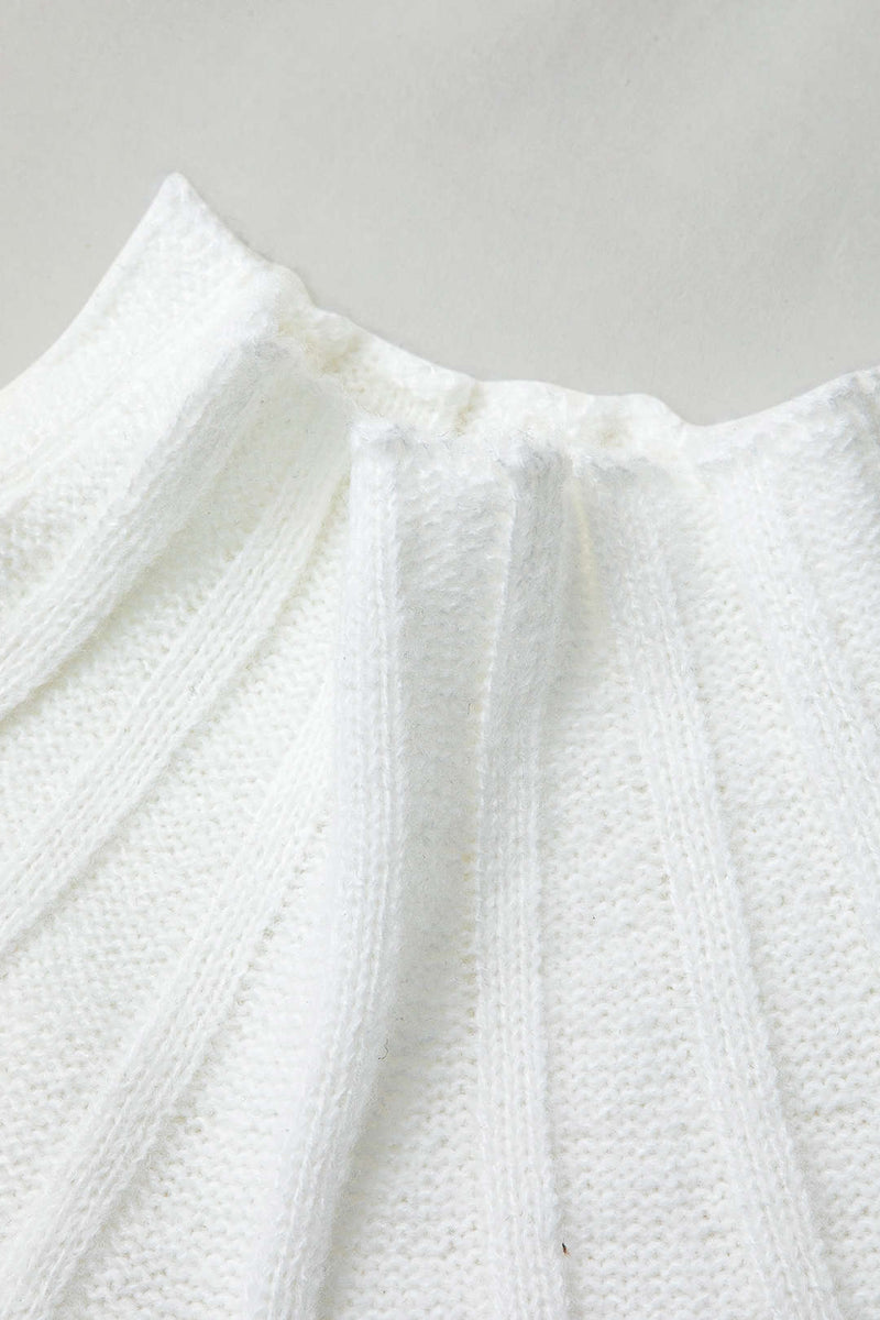 Color Mock Neck Textured Batwing Sleeve Sweater