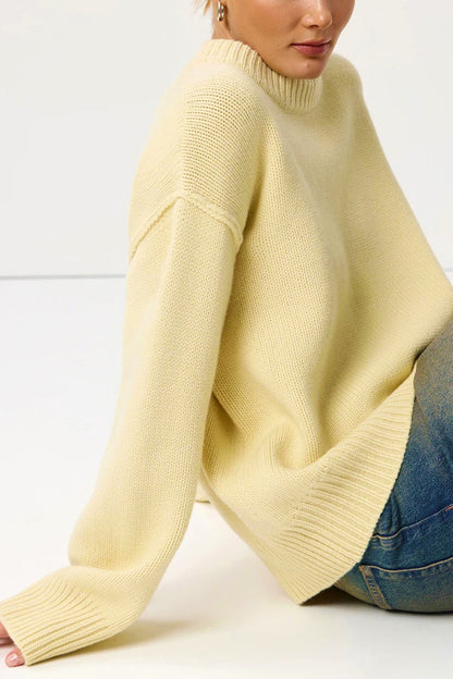 Round Neck Color Pullover Sweater