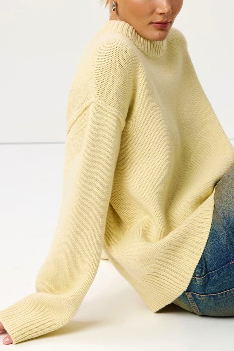 Round Neck Color Pullover Sweater