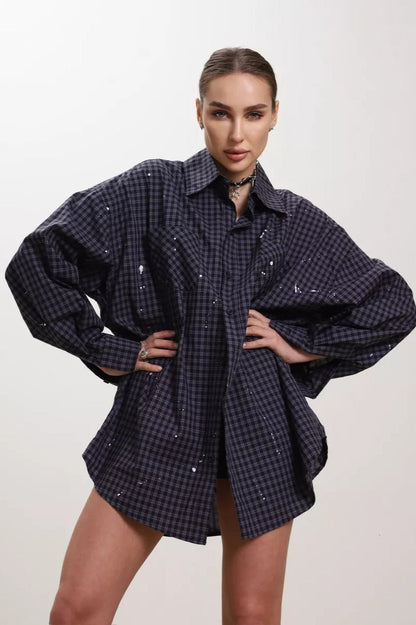 Oversized Short Sleeve Blouse