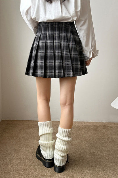 Plaid Pleated Skirt
