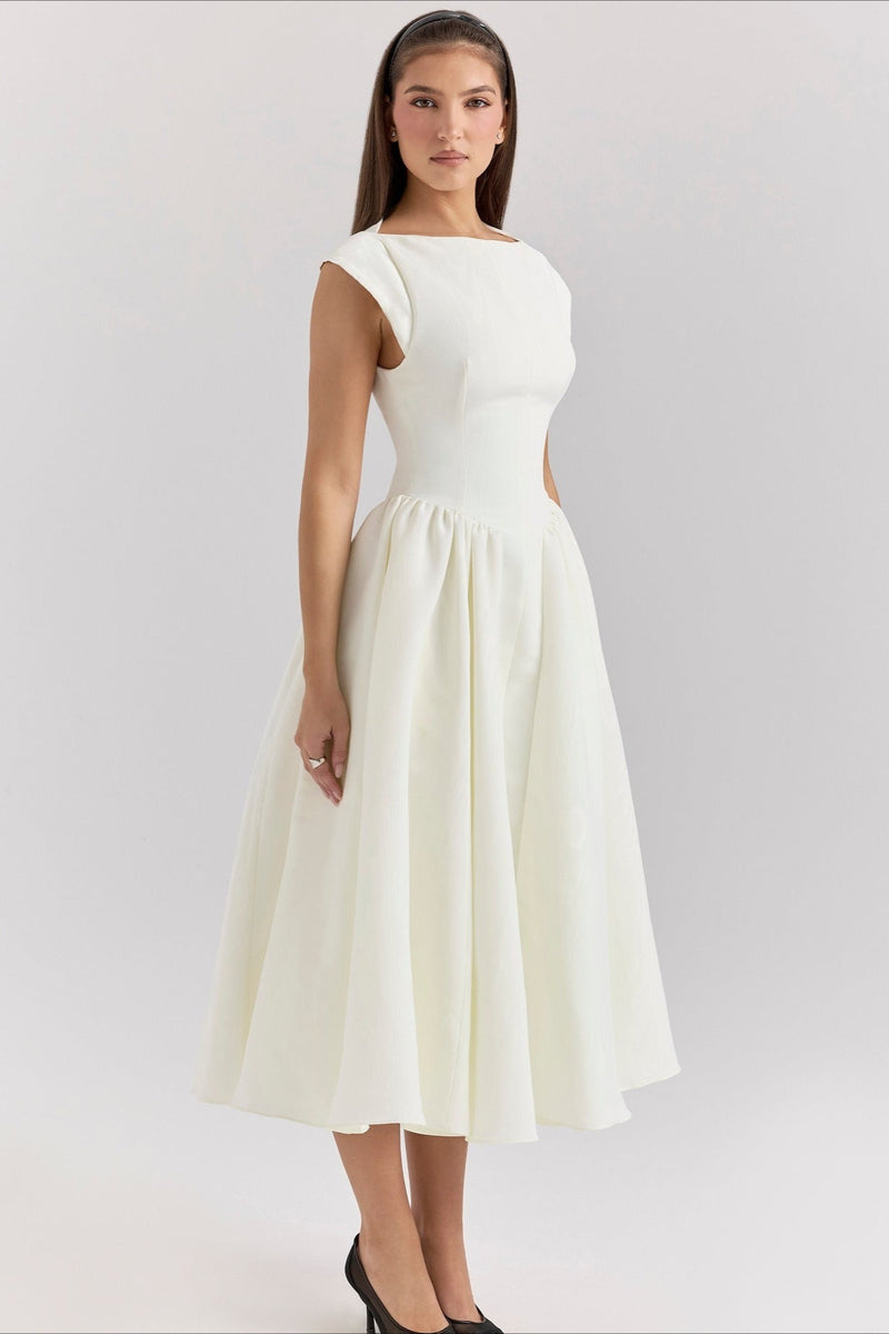 Minimalist Backless Swing Midi Dress